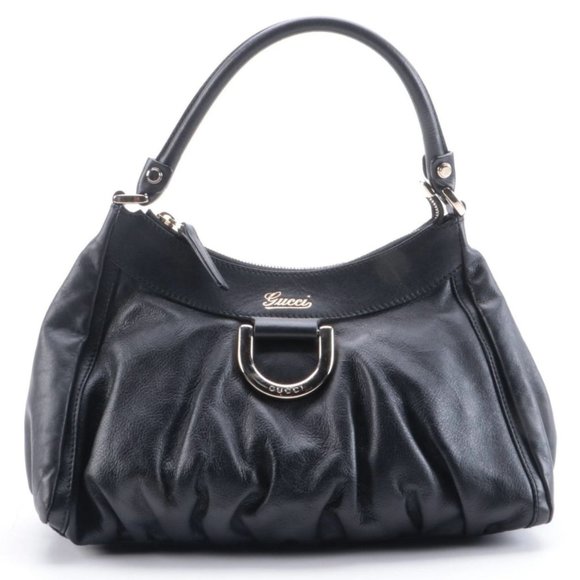 Gucci Handbags - Authentic GUCCI Black Leather D-Ring Hobo